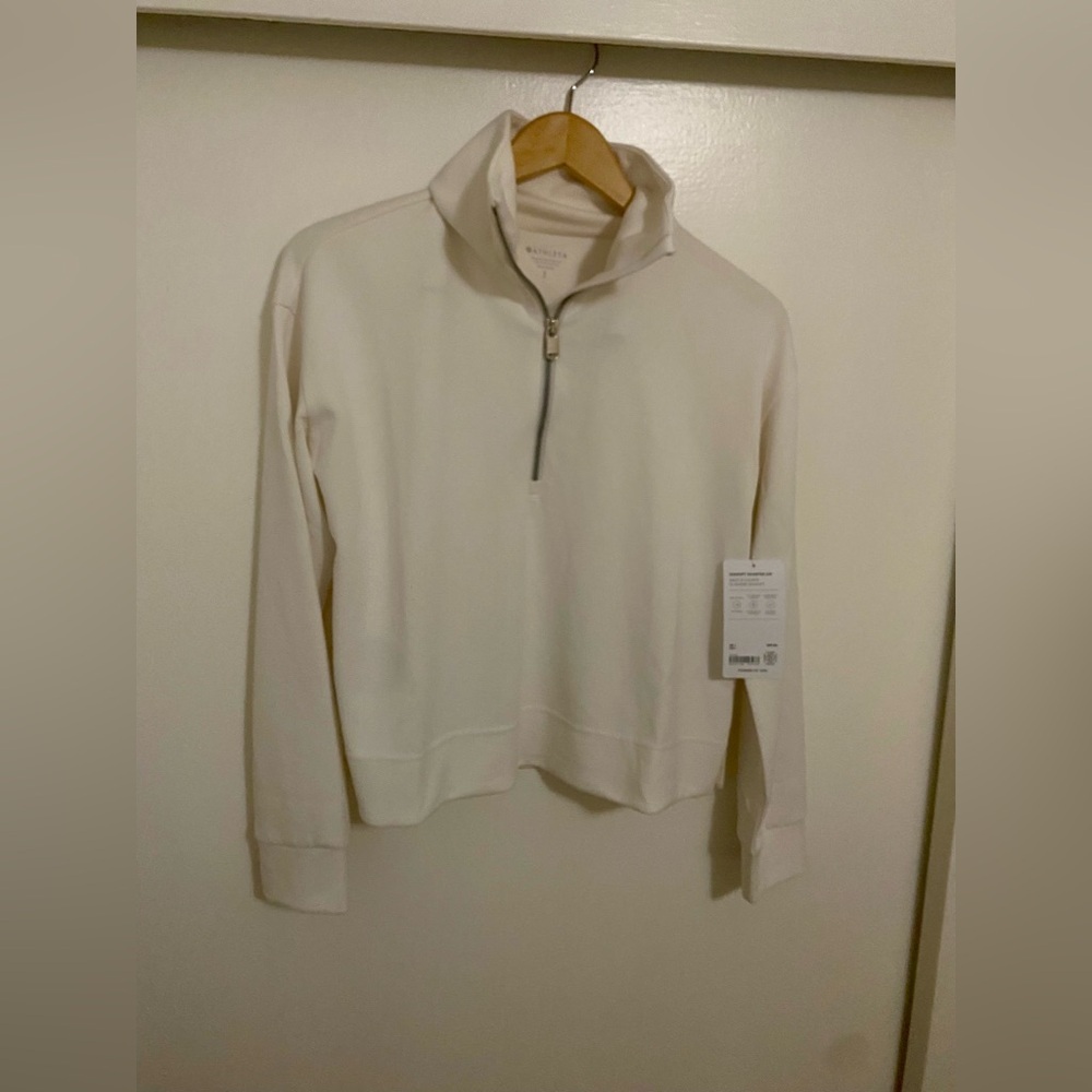 Athleta Seasoft Quarter Zip in Magnolia White - Picture 7 of 10